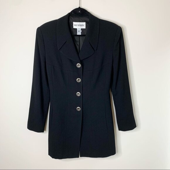 Holt Renfrew Women’s Blazer Jacket Collar Button Down Wool Vintage 90s y2k 2000s - Picture 3 of 16